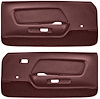 Deluxe Front Door Panels for 1969 Ford Mustang [ABS Plastic Backing, Red/Maroon] - image 1
