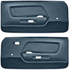 Deluxe Front Door Panels for 1969 Ford Mustang [ABS Plastic Backing, Blue] - image 1