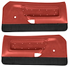 Deluxe Front Door Panels for 1971-1973 Ford Mustang [Vinyl, Vermillion/Red with Black Lower Carpet] - image 1