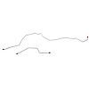 Rear Axle Brake Lines 1980-1981' Ford F-150 2wd w/ 9in. Rear Axle, 2pc [Stainless] - image 1