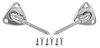 Sun Visor Brackets Fits Select 1971-1992 GM T-Top Models, w/Short Pin & Non-Illuminated Visor [Chrome]