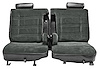 Front 50/50 Split Bench Seat Upholstery for 1978-1980 Chevy El Cam/Malibu, GMC Caballero w/Dual Arm Rest [Blk Vinyl/ Blk Velour] - image 1