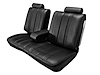 Front Split Back Bench Seat UPH for 1978-1982 Chevrolet El Camino/Malibu, GMC Caballero w/Armrest [Vertical Pleats, Black Vinyl] - image 1