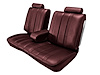 Front Split Back Bench Seat UPH for 1978-1982 Chevy El Camino/Malibu, GMC Caballero w/Armrest [Vertical Pleats, Maroon Vinyl] - image 1