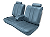 Front Split Back Bench Seat UPH for 1978-1982 Chevy El Camino/Malibu, GMC Caballero w/Armrest [Vertical Pleats, Lt Blue Vinyl] - image 1