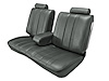 Front Split Back Bench Seat UPH for 1978-1982 Chevy El Camino/Malibu, GMC Caballero w/Armrest [Vertical Pleats, Charcoal Vinyl] - image 1