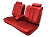 Front Split Back Bench Seat UPH for 1978-1982 Chevy El Camino/Malibu, GMC Caballero w/Armrest [Vertical Pleats, Red Vinyl] - image 1