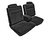 Front 55/45 Split Bench Seat UPH for 1981-1987 Chevrolet El Camino, GMC Caballero w/Armrest [Vertical Pleats, Black Vinyl] - image 1