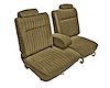 Front 55/45 Split Bench Seat UPH for 1981-1987 Chevrolet El Camino, GMC Caballero w/Armrest [Vertical Pleats, Palomino Vinyl] - image 1