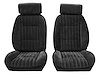 Front Reclining Bucket Seat Upholstery Fits Select 1982-1988 Chevrolet/GMC Models [7 Vertical Pleats, Black Vinyl] - image 1
