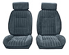 Front Reclining Bucket Seat Upholstery Fits Select 1982-1988 Chevrolet/GMC Models [7 Vertical Pleats, Med. Blue Vinyl] - image 1