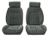 Front Reclining Bucket Seat Upholstery Fits Select 1982-1988 Chevrolet/GMC Models [7 Vertical Pleats, Charcoal Vinyl] - image 1