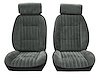 Front Reclining Bucket Seat Upholstery Fits Select 1982-1988 Chevrolet/GMC Models [7 Vertical Pleats, Black Vinyl/Silver Velour] - image 1