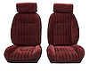 Front Reclining Bucket Seat Upholstery Fits Select 1982-1988 Chevy/GMC Models [7 Vertical Pleats, Maroon Vinyl/Burgundy Velour] - image 1