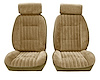 Front Reclining Bucket Seat Upholstery Fits Select 1982-1988 Chevy/GMC Models [7 Vertical Pleats, Palomino Vinyl/Sandstone Vel.] - image 1