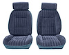 Front Reclining Bucket Seat UPH Fits Select 1982-1988 Chevy/GMC Models [7 Vertical Pleats, Med. Bl Vinyl/Royal Bl Encore Velour] - image 1