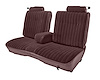 Front 50/50 Split Bench Seat Upholstery for 1981-1987 Chevy El Cam/GMC Caballero w/Center Armrest [9 Vertical Pleats, Maroon Vy] - image 1
