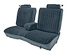 Front 50/50 Split Bench Seat Upholstery for 1981-1987 Chevy El Cam/GMC Caballero w/Center Armrest [9 Vert. Pleats, Med. Bl Vy] - image 1