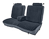 Front 50/50 Split Bench Seat Upholstery for 1981-1987 Chevy El Cam/GMC Caballero w/Center Armrest [9 Vert. Pleats, Navy Bl Vy] - image 1