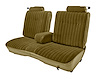 Front 50/50 Split Bench Seat Upholstery for 1981-1987 Chevy El Cam/GMC Caballero w/Center Armrest [9 Vert. Pleats, Palomino Vy] - image 1