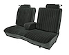 Front 50/50 Split Bench Seat Upholstery for 1981-1987 Chevy El Cam/GMC Caballero w/Center Armrest [9 Vert. Pleats, Charcoal Vy] - image 1