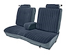 Front 50/50 Split Bench Seat UPH for 1981-1987 Chevy El Cam/GMC Caballero w/Center ARMR [9 Vert. Pleats, Med. Bl Vy/Blue Velour] - image 1