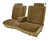 Front 50/50 Split Bench Seat UPH for 1981-1987 Chevy El Cam/GMC Caballero w/Cntr ARMR [9 Vert. Pleats, Palomino Vy/S-stone Vel.] - image 1