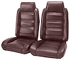 Front Bucket Seat UPH for 1978-1981 Chevy El Camino/Malibu GMC Caballero w/Built in Headrest [Horizontal Pleats, Maroon Vinyl] - image 1