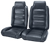 Front Bucket Seat UPH for 1978-1981 Chevy El Camino/Malibu GMC Caballero w/Built in Headrest [Horizontal Pleats, Navy Bl Vinyl] - image 1