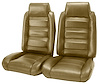 Front Bucket Seat UPH for 1978-1981 Chevy El Camino/Malibu GMC Caballero w/Built in Headrest [Horizontal Pleats, Palomino Vinyl] - image 1
