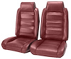 Front Bucket Seat UPH for 1978-1981 Chevy El Cam/Malibu GMC Caballero w/Built in Headrest [Horiz. Pleats, Maroon Vy/Burg. Vel.] - image 1