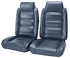 Front Bucket Seat UPH for 1978-1981 Chevy El Cam/Malibu GMC Caballero w/Built in Headrest [Horiz. Pleats, Navy Bl Vinyl/Bl Vel.] - image 1