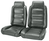 Front Bucket Seat UPH for 1978-1981 Chevy El Cam/Malibu GMC Caballero w/Built in HR [Horiz. Pleats, Charcoal Vy/Charcoal Vel.] - image 1
