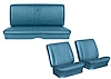 Front Buckets & Rear Seat Upholstery Kit for 1964 Chevrolet Chevelle, Convertible, 6-Piece [Seville Grain Vinyl Lt. Blue] - image 1