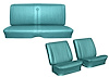 Front Buckets & Rear Seat Upholstery Kit for 1964 Chevrolet Chevelle, Convertible, 6-Piece [Seville Grain Vinyl Turquoise] - image 1