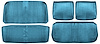 Front Split Bench & Rear Seat Upholstery Kit for 1964 Chevrolet Chevelle Coupe, Hardtop, 5-Piece [Seville Grain Vinyl Lt. Blue] - image 1