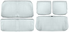 Front Split Bench & Rear Seat Upholstery Kit for 1964 Chevrolet Chevelle Coupe, Hardtop, 5-Piece [Seville Grain Vinyl White] - image 1