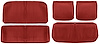 Front Split Bench & Rear Seat Upholstery Kit for 1964 Chevrolet Chevelle Convertible, 5-Piece [Seville Grain Vinyl Red] - image 1