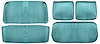 Front Split Bench & Rear Seat Upholstery Kit for 1964 Chevrolet Chevelle Convertible, 5-Piece [Seville Grain Vinyl Turquoise] - image 1