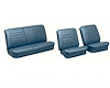 Front Buckets & Rear Seat Upholstery Kit for 1965 Chevy Chevelle & Malibu, Coupe, Hardtop [Madrid Grain Vinyl Light Blue] - image 1