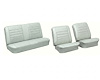 Front Buckets & Rear Seat Upholstery Kit for 1965 Chevy Chevelle & Malibu, Coupe, Hardtop [Madrid Grain Vinyl White] - image 1