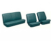 Front Buckets & Rear Seat Upholstery Kit for 1965 Chevy Chevelle & Malibu, Convertible [Madrid Grain Vinyl Turquoise] - image 1