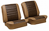 Front Bucket Seat Upholstery Kit for 1965 Chevrolet Chevelle, El Camino, Malibu, 4-Piece [Madrid Grain Vinyl 2-Tone Saddle] - image 1