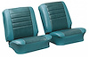 Front Bucket Seat Upholstery Kit for 1965 Chevrolet Chevelle, El Camino, Malibu, 4-Piece [Madrid Grain Vinyl 2-Tone Turquoise] - image 1