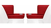 Rear Armrest Cover Set for 1965-1967 Chevrolet Chevelle, Malibu Convertible [Red] - image 1