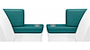 Rear Armrest Cover Set for 1967 Chevrolet Chevelle, Malibu Convertible [Aqua] - image 1