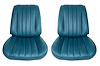 Front Bucket Seat Upholstery Kit for 1966 Chevrolet Chevelle, El Camino, Malibu, 4-Piece [Madrid Grain Vinyl Bright Blue] - image 1