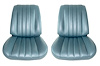 Front Bucket Seat Upholstery Kit for 1966 Chevrolet Chevelle, El Camino, Malibu, 4-Piece [Madrid Grain Vinyl Light Blue] - image 1