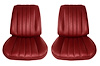 Front Bucket Seat Upholstery Kit for 1966 Chevrolet Chevelle, El Camino, Malibu, 4-Piece [Madrid Grain Vinyl Red] - image 1
