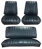 Front Buckets & Rear Seat Upholstery Kit for 1966 Chevy Chevelle & Malibu, Coupe, Hardtop [Madrid Grain Vinyl Black] - image 1